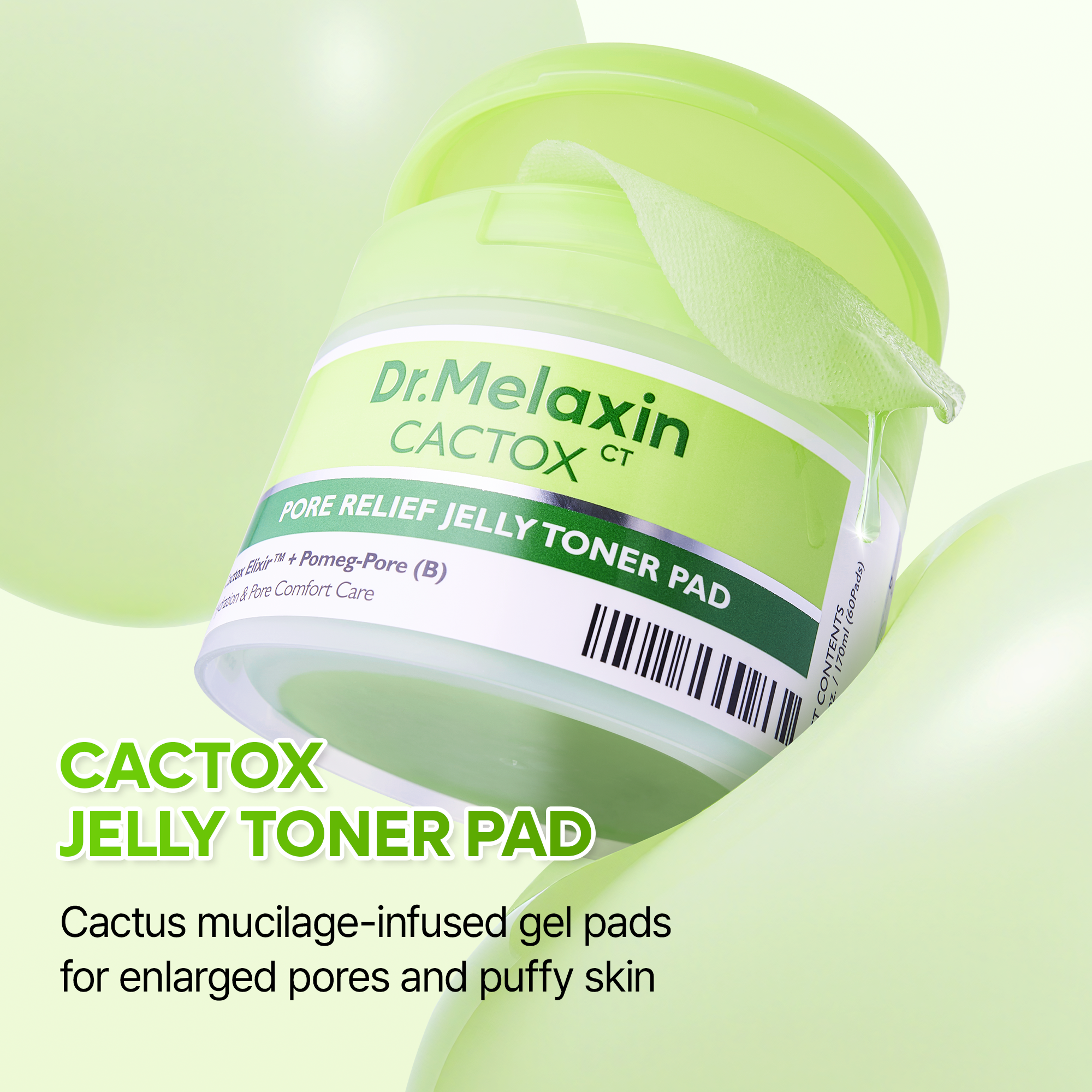 CACTOX Pore Relief Jelly Toner 60 Pads